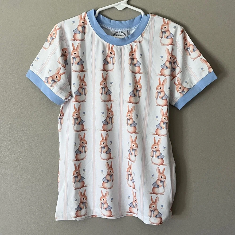 New! The Bella Bean Bunny Pajama Set Easter Spring Size 8 NWT - Picture 5 of 9